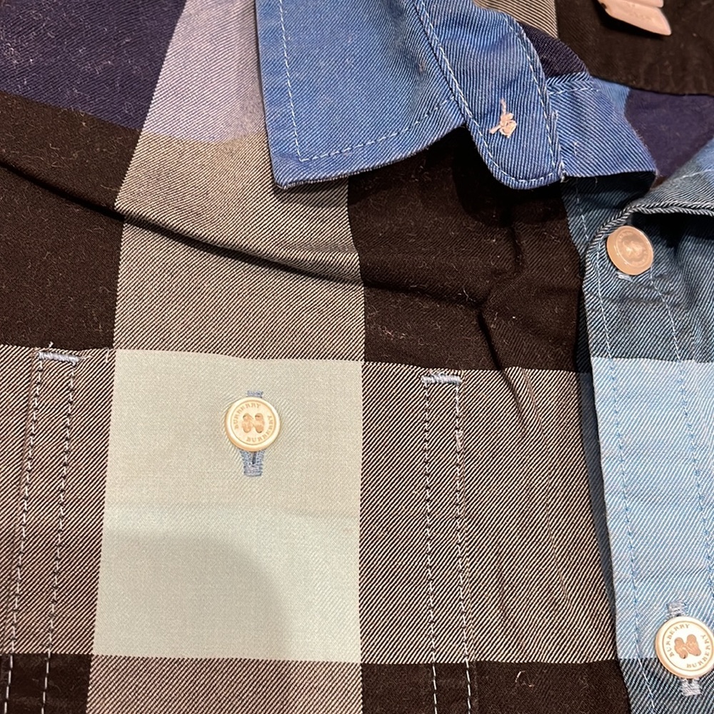 Burberry Blue plaid polo shirt, boys size 3 - Picture 5 of 7
